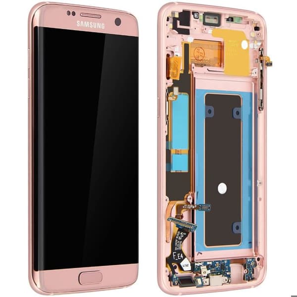 LCD-skärm för Galaxy S7 Edge och Ersättnings-Touchscreen - Rosa