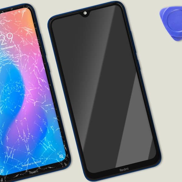 Skärm för Xiaomi Redmi Note 8T LCD + Pekskärm + Original Xiaomi Chassi Blå Natt