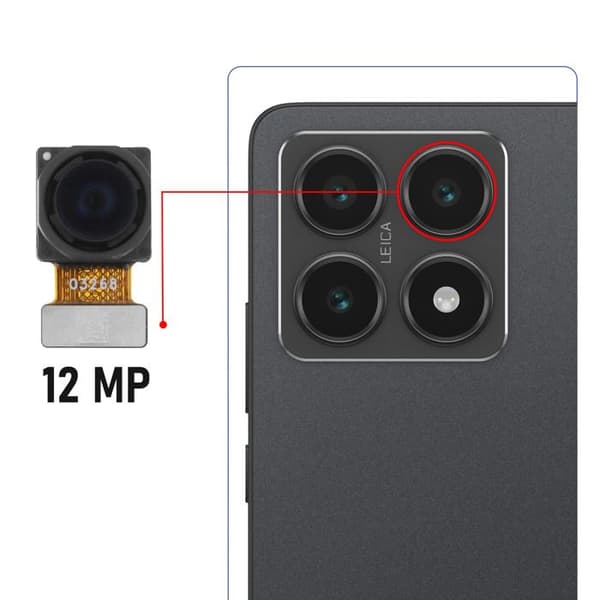 Kamera Bakre för Xiaomi 14T / Xiaomi 14T Pro Relife Svart