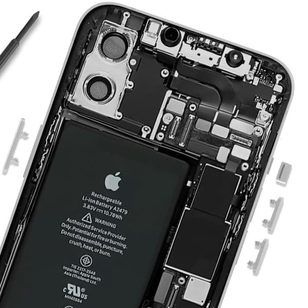 Power-, volym- och tystknapp för iPhone 12 och 12 Pro vit