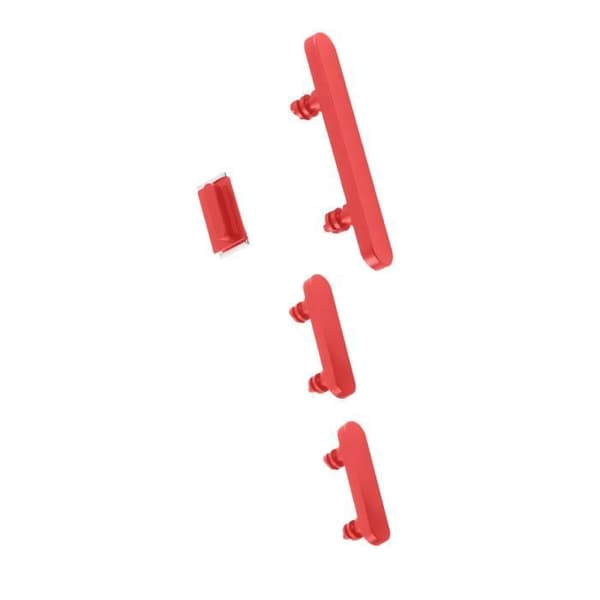 Strömknapp, volym och tyst knapp för iPhone 12 och 12 Pro Röd