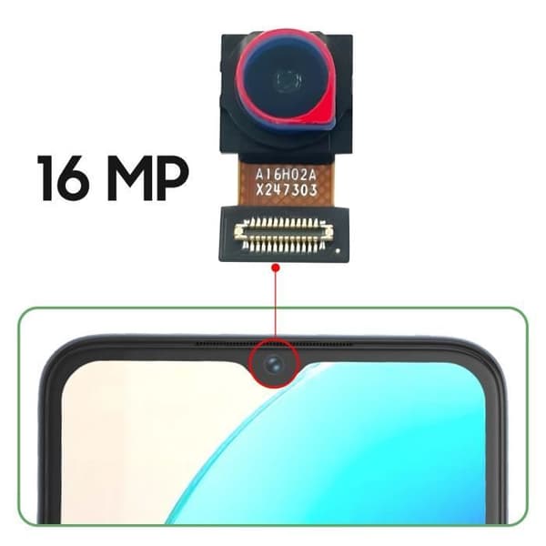 Framkamera för Vivo Y35 Selfie Sensor 16MP Svart
