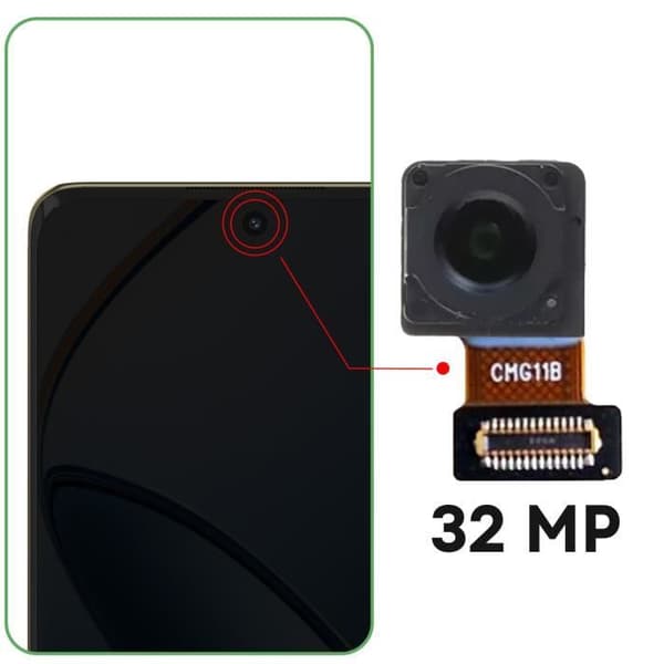 Främre Kamera för Realme 12 Pro Plus Selfie Sensor 32MP Svart