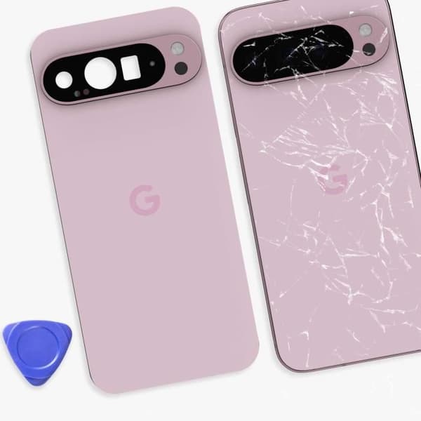 Bakre glas för Google Pixel 9 Pro XL Original Service Pack Google Rosa
