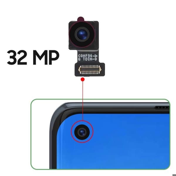 Framkamera för Oppo Reno 6 Selfie-sensor 32MP Svart