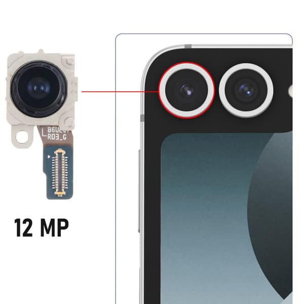 Ultra vidvinkel kamera för Samsung Galaxy Z Flip 6 12MP Samsung Svart