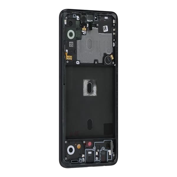 Skärm för Samsung Galaxy A51 LCD + Touchglas + Original Samsung Chassi Svart