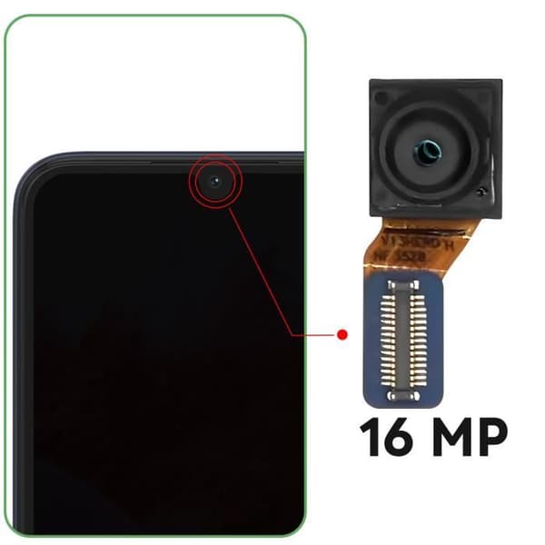 Främre kamera för Samsung Galaxy M34 5G 13MP Selfie-sensor Svart