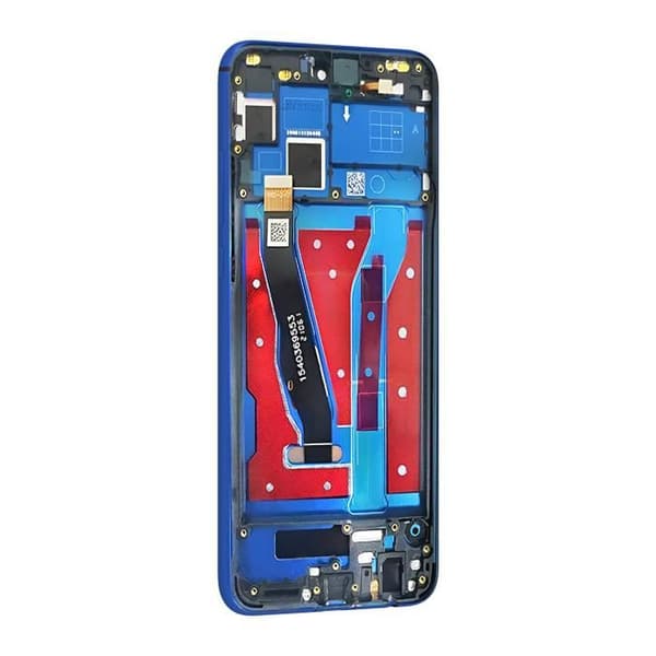LCD-skärm + Touchglas för Honor 8X med Blå Ram
