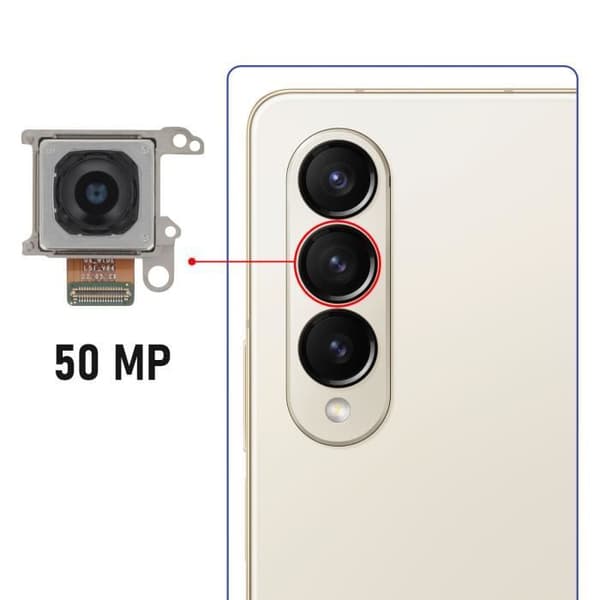 Kamera Bakhållet Dels för Samsung Galaxy Z Fold 4 50MP Relife Svart