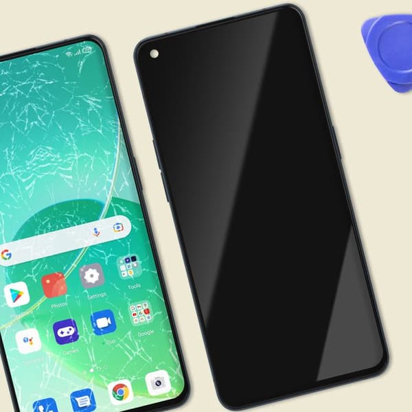 LCD-skärm + Touchscreen för Oppo Reno 6 med Svart Chassi