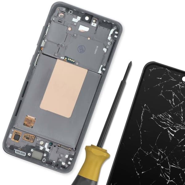 Skärm för Samsung S24 FE LCD + Taktile Glas + Original Samsung Chassi Svart