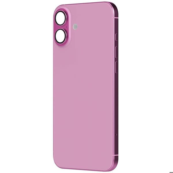 Chassi iPhone 16 med ersättningsbaksida i rosa