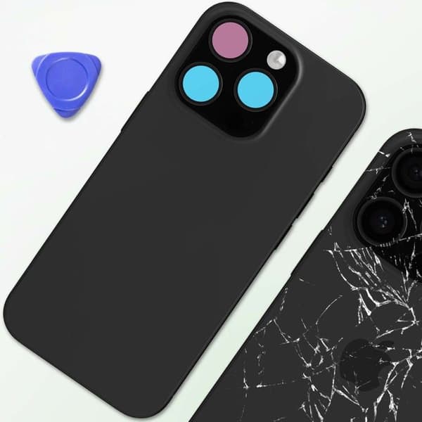 Chassi iPhone 16 Pro med ersättningsbakglas svart