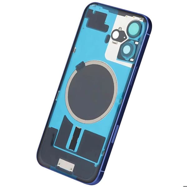Chassi iPhone 16 Plus med blått bakre glasbyte