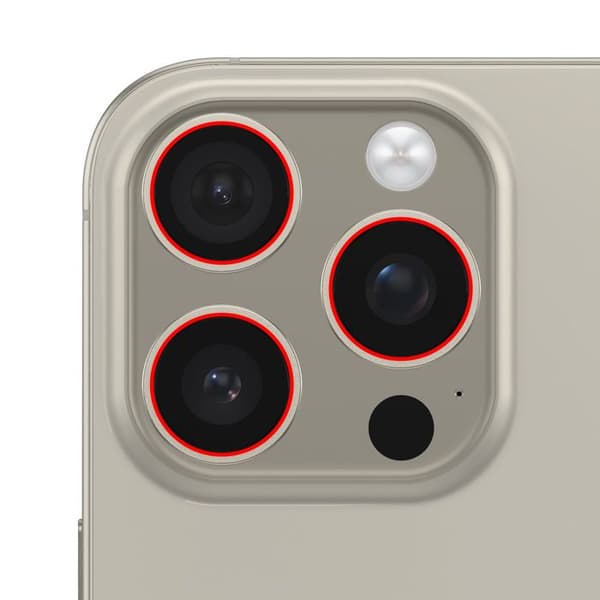 Bakkamera Linse för iPhone 16 Pro och iPhone 16 Pro Max Svart