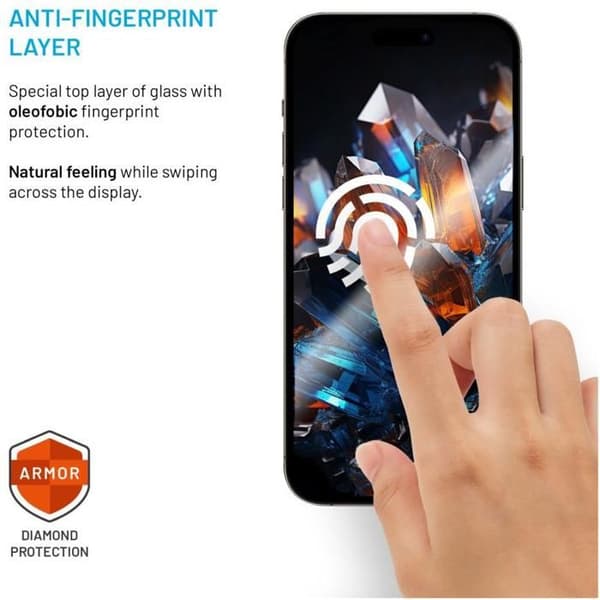 FIXED Armor med AR-lager och anti-damm applicator för Apple iPhone 13/13Pro/14/16e svart