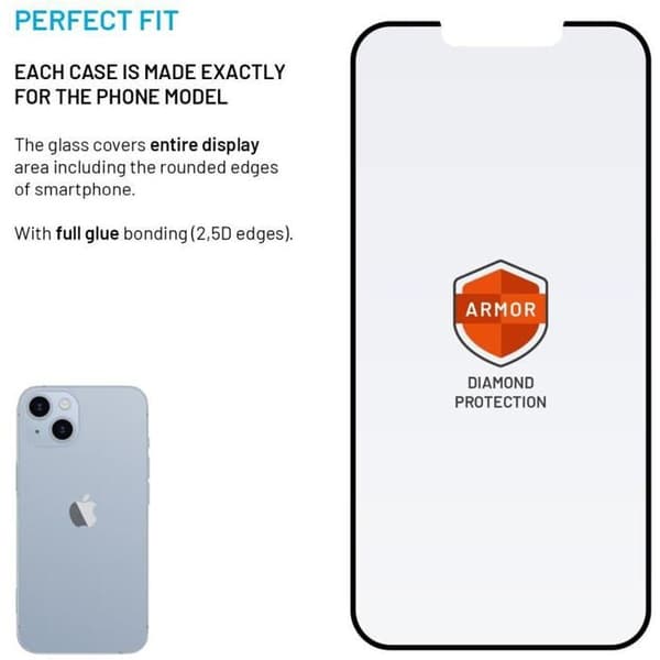 FIXED Armor med AR-lager och anti-damm applicator för Apple iPhone 13/13Pro/14/16e svart