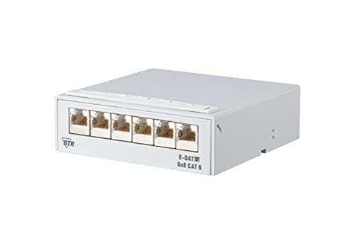 MetzConnect BTR E-DAT C6 6x8(8) Planmonteringsfordeler - Patchboks - RJ-45 X 6 - Lysegrå, RAL 7035 (130862-11-E)