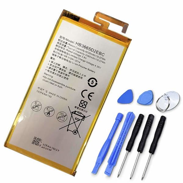 Xitaian - XI-HB3665D2EBC - 4360mAh 16,57Wh HB3665D2EBC Ersättningsbatteri för Huawei P8 Max 4G W0E13 T40 P8MAX med verktyg