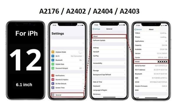 Dhlk (R) På Av-knapp kompatibel med iPhone 12 - Strömkabel Flex-kabel (A2172, A2402, A2404, A2403)