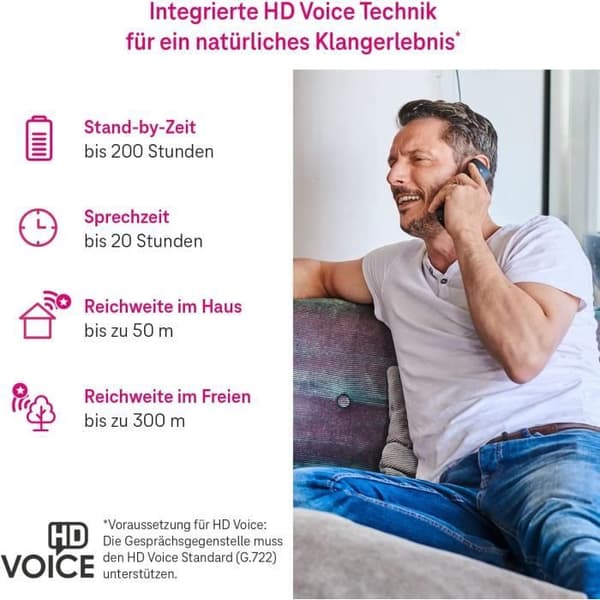 Speedphone 12 - Trådlös DECT-telefon med färgskärm 5 cm - Deutsche Telekom