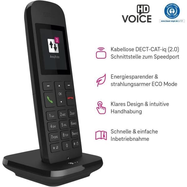 Speedphone 12 - Trådlös DECT-telefon med färgskärm 5 cm - Deutsche Telekom
