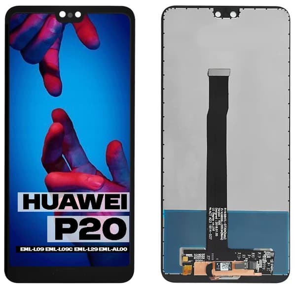Original skærm + touchskærm til Huawei P20 EML-L09 istandsat