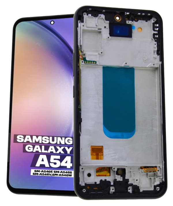Samsung Galaxy A54 5G OLED LCD-kosketusnäyttö mustalla kehyksellä
