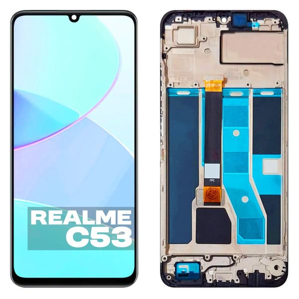 Original LCD-skærm med berøringsskærm til REALME C53 RMX3760 med ramme