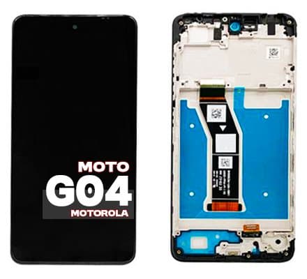 Alkuperäinen LCD-kosketusnäyttö Motorola Moto G04 XT2421 -puhelimelle kehyksellä