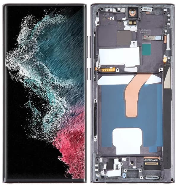Skærmdigitalisator til Samsung Galaxy S22 Ultra 5G S908B OLED-ramme