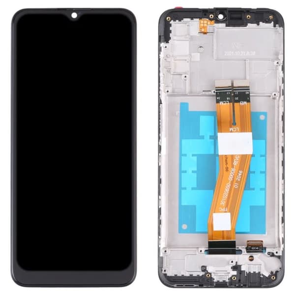 Alkuperäinen näyttö Samsung Galaxy A03s A037G:lle, kunnostettu + kehys