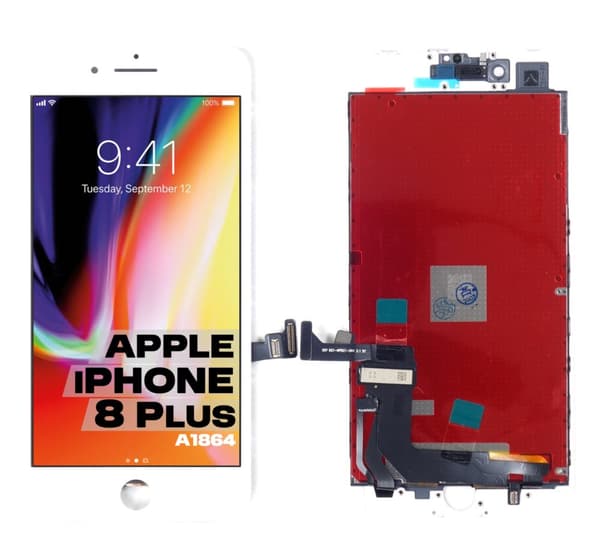 LCD-näyttö, kosketusnäyttö iPhone 8 Plus -puhelimelle, valkoinen