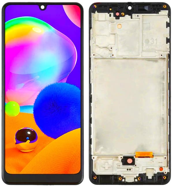 OLED-skærmglas til Samsung Galaxy A31 A315 SM-A315 Ramme sort