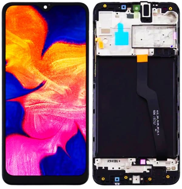Original LCD-skärm + pekskärm Samsung SM-A105 Galaxy A10 (IPS svart ram