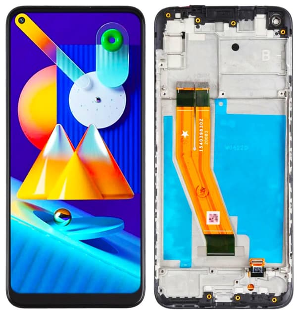 Alkuperäinen LCD-näyttö Samsung Galaxy SM-M115F M11 IPS -puhelimelle, kehys 159,5 mm