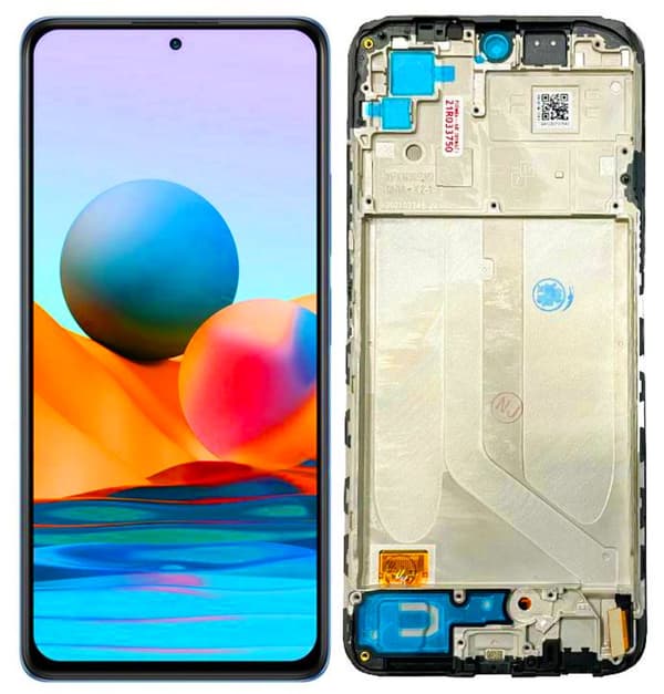 LCD-skärm + pekskärm Xiaomi Redmi Note 10 4G/ Redmi Note 10s (renoverad) svart ram