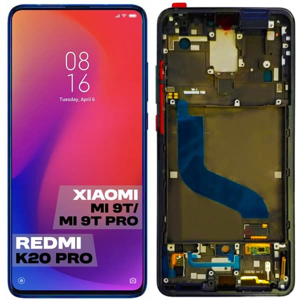 LCD-näyttö + kosketusnäyttö Xiaomi MI 9T / MI 9T Pro / REDMI K20 PRO (Kunnostettu) Musta kehys