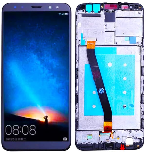 LCD-skærm + berøringsskærm Huawei Mate 10 Lite (renoveret) sort ramme