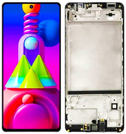 LCD-skærm + berøringsskærm Samsung SM-M515F Galaxy M51 (OLED) sort ramme