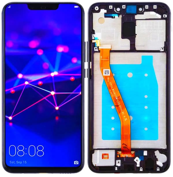 Original LCD + touchskærm Huawei Mate 20 Lite SNE-AL00 SNE-LX1 (Genopbygget) Ramme Sort