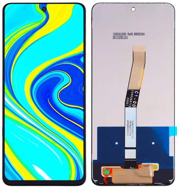 Original LCD-skærm + touchskærm Xiaomi Redmi Note 9 Pro (renoveret) sort
