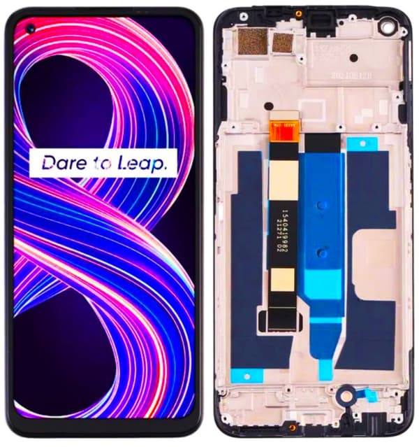 LCD-skærm + berøringsskærm OPPO REALME 8 5G RMX3241 (renoveret) sort ramme