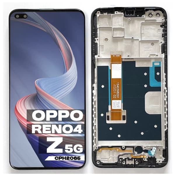 LCD-näyttö + kosketusnäyttö OPPO RENO4 Z 5G 4Z 5G CPH2065 (Kunnostettu) Mustakehys