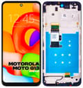 Miniatyrbild 1 av 2: Original LCD-skärm + pekskärm Motorola Moto G13 XT2331 XT2331-2 (renoverad) svart ram