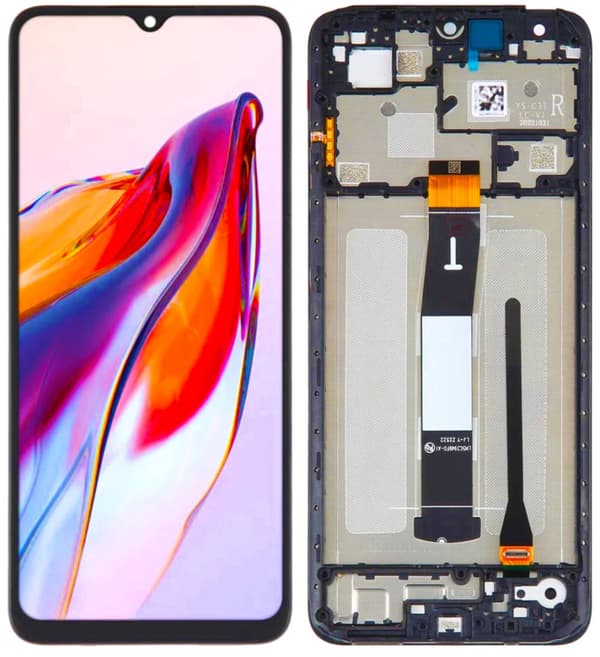 Original LCD-skærm med berøringsskærm, Xiaomi REDMI 12C, sort ramme