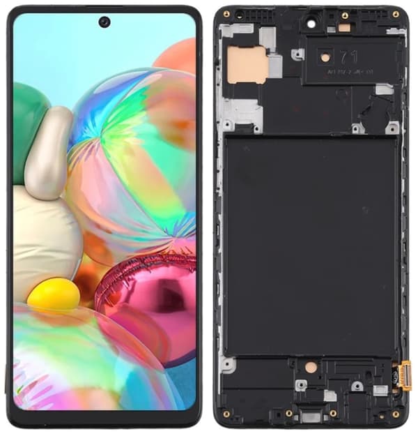 LCD-skærm + touchskærm Samsung Galaxy A71 SM-A715F Incell sort ramme