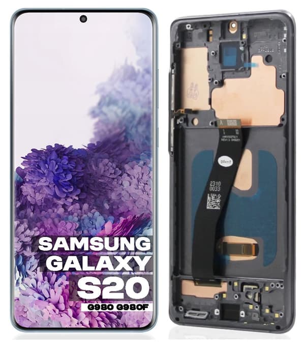 LCD-näyttö + kosketusnäyttö Samsung Galaxy S20 G980 G980F Incell musta kehys