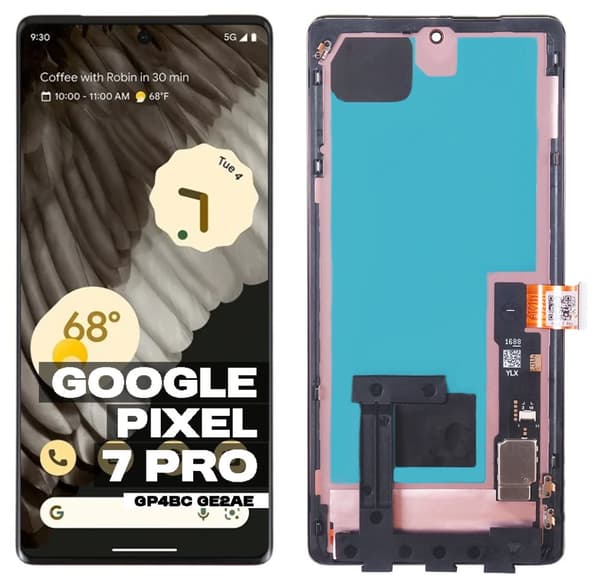 LCD-skärm med pekskärm för Google Pixel 7 Pro GP4BC GE2AE OLED-ram